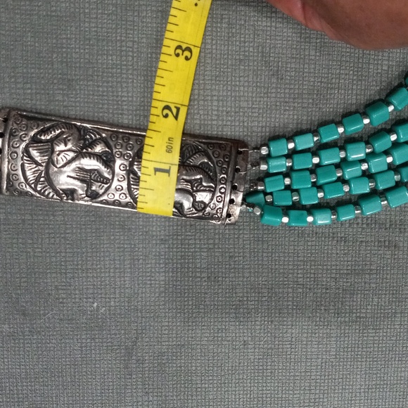 Handmade Tibetan Style Necklace  Women's Beaded Necklace Turquoise - Picture 10 of 12